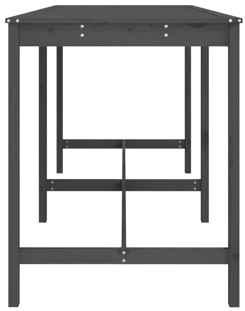 Tavolo da giardino grigio 203,5x90x110cm legno massello di pino