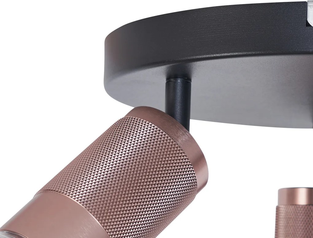 Faretto da soffitto rotondo bronzo scuro 3 luci orientabile - Veerle