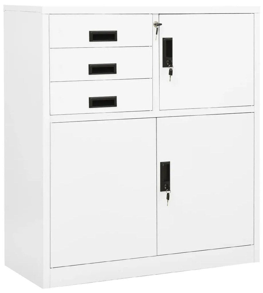 Armadio per ufficio bianco 90x40x102 cm in acciaio