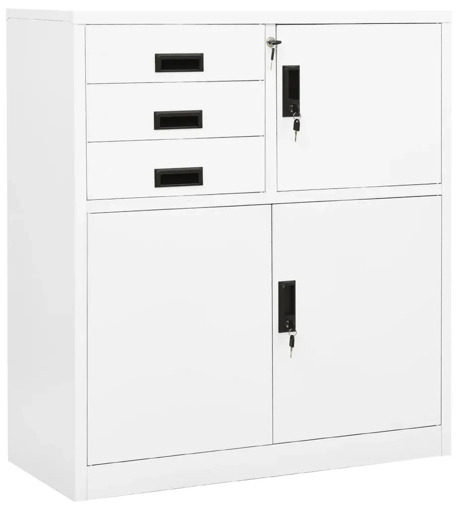 Armadio per ufficio bianco 90x40x102 cm in acciaio