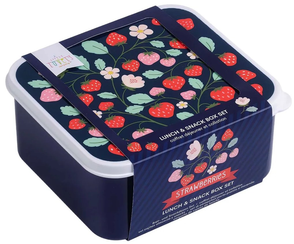 A Little Lovely Company - set di quattro scatole merenda - fragole
