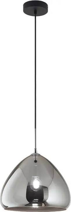 Lampadario Glamour Glow D.35 cromo paralume fumo E27 LA MIA LUCE