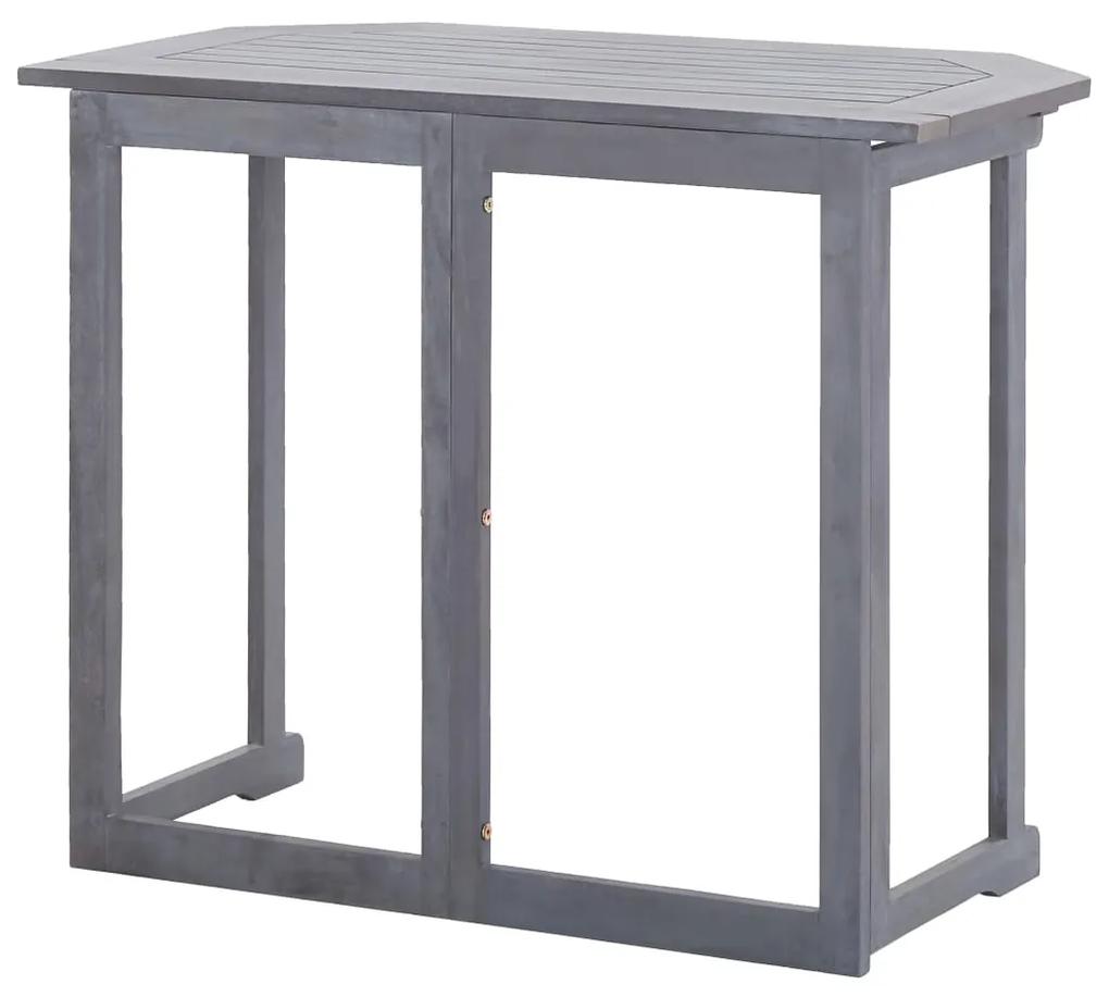 Tavolo da balcone pieghevole 90x50x74 cm in massello di acacia