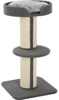 Albero Tiragraffi con Cuccia per Gatti in Legno Sisal 45x45x81 cm Grigia