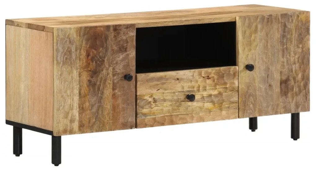 Mobile Porta Tv 105x33x46cm İn Legno Massello Di Mango /