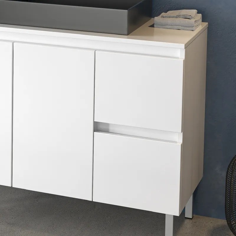 Mobile bagno 100cm a terra con 2 cassetti e 2 sportelli TOD-100PP - KAMALU