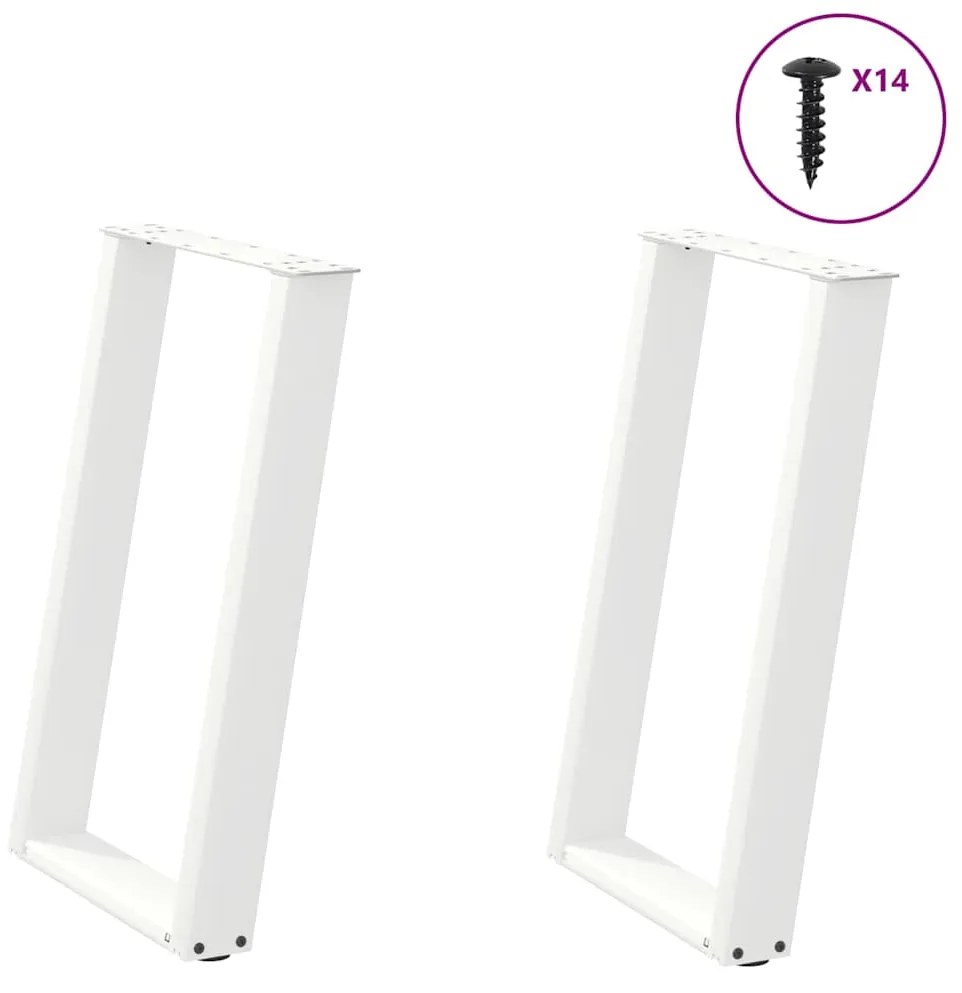 Gambe Tavolo Pranzo A U 2 Pz Bianco 50x(72-73)cm Acciaio /