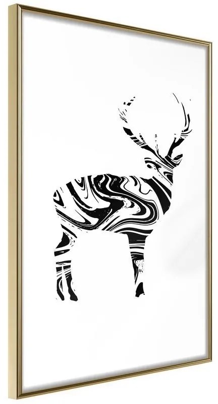 Poster  Marble Stag  Cornice Quadri Cornice d'oro, Larghezza x Altezza Home decor 40x60