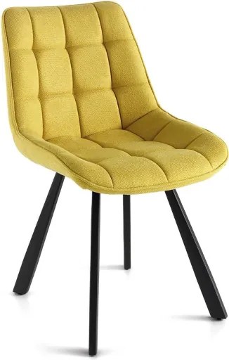 Sedia da cucina in tessuto Giallo gambe metallo FRIEDIC set 2 pz