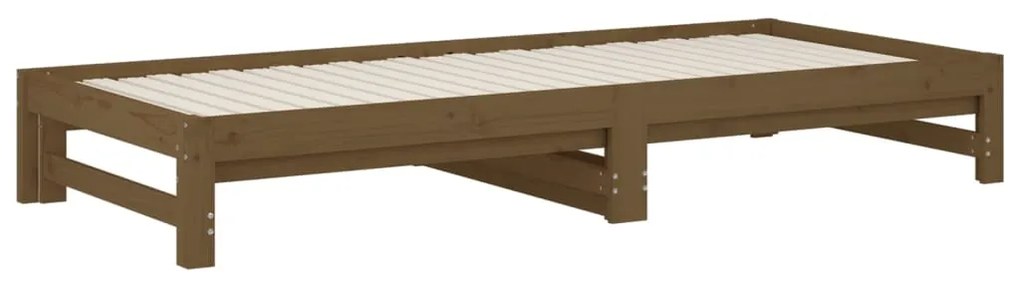 Dormeuse Estraibile Miele 2x(90x200) cm Legno Massello di Pino