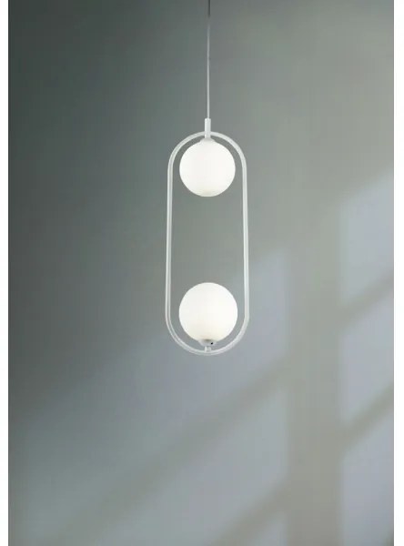 Maytoni MOD013PL-02W - Lampadario a sospensione con filo RING 2xG9/25W/230V bianco