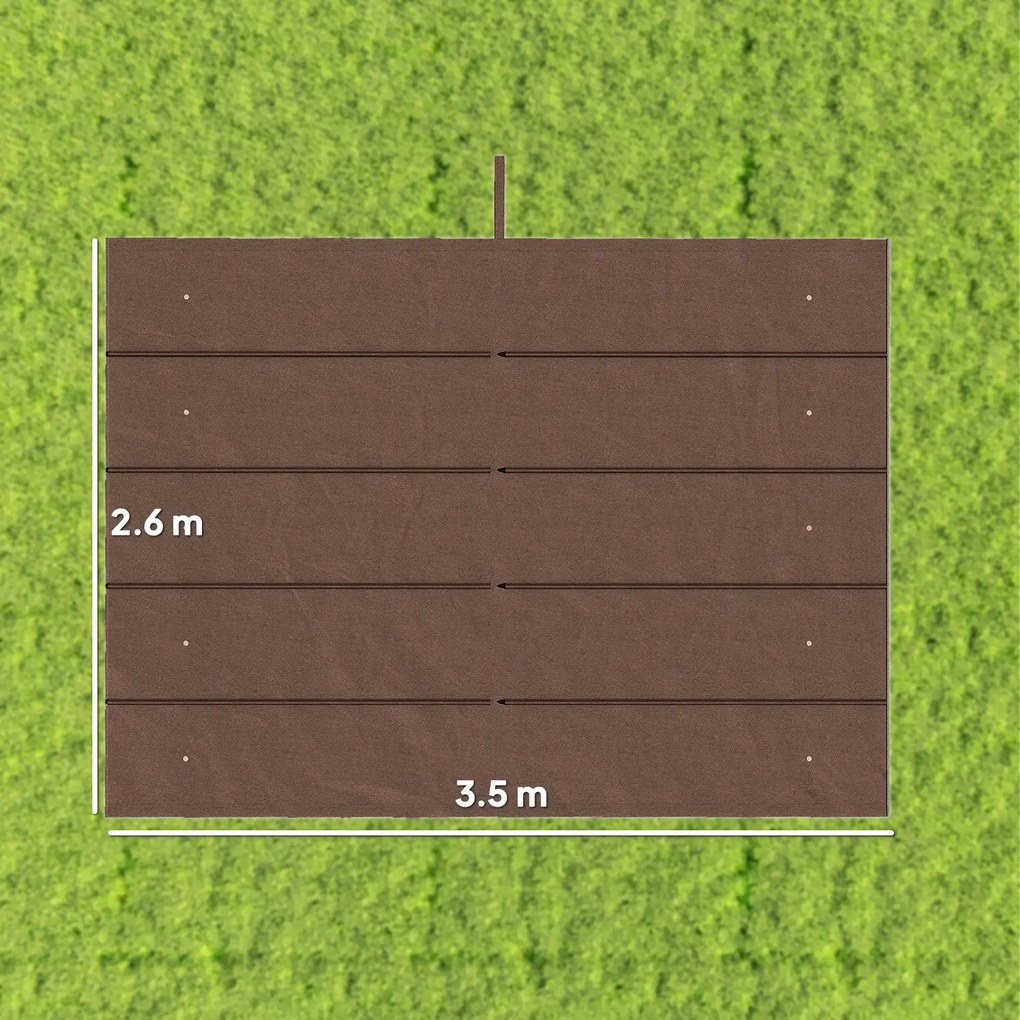 Tetto di Ricambio per Pergola Gazebo da Giardino 300x400 cm in Poliestere Caffè...