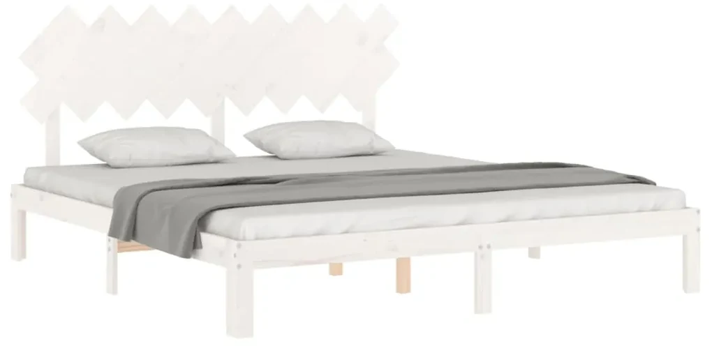 Giroletto con testiera bianco 6ft super king in legno massello