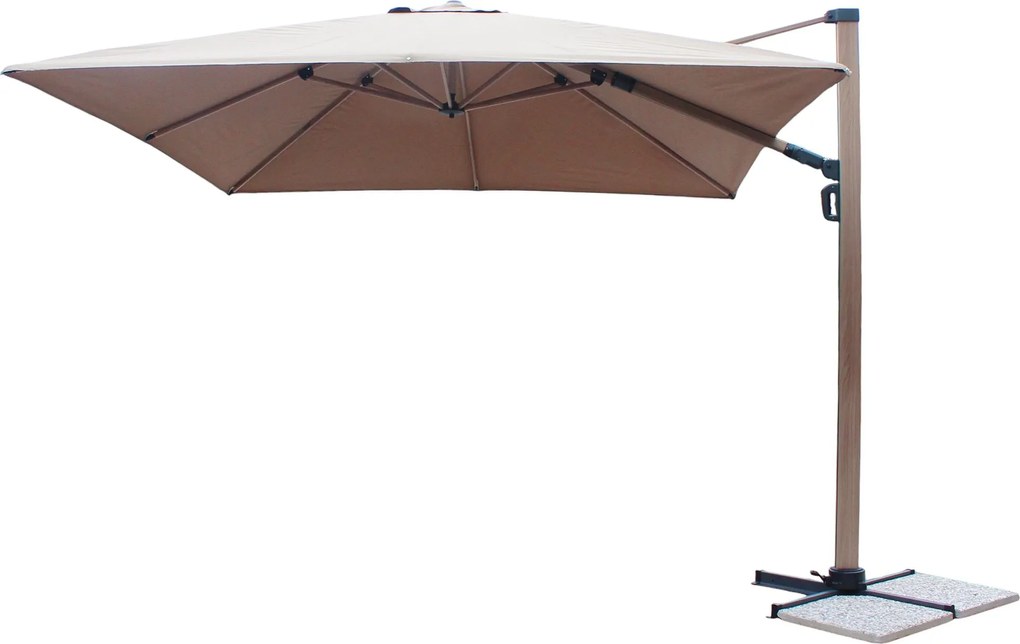 MOLLY - ombrellone effetto legno palo laterale 3x3