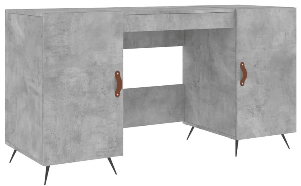 Scrivania grigio cemento 140x50x75 cm in legno multistrato