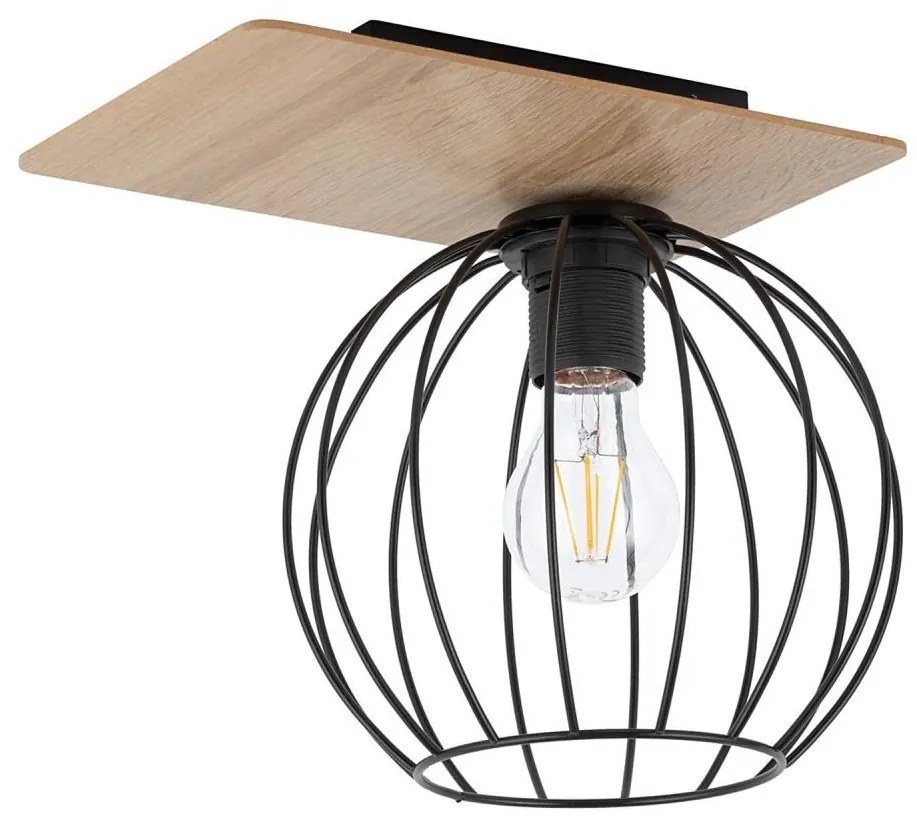 Lampadario a plafone CYBER 1xE27/60W/230V legno/nero