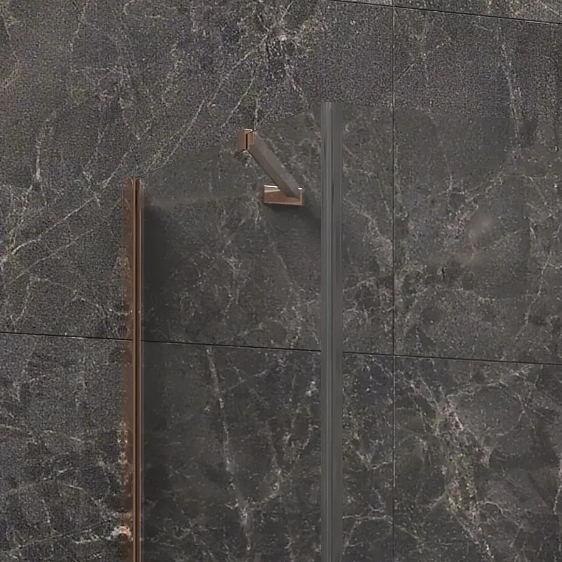 Box doccia 70x90 telaio colore rame porta battente laterale fisso 70cm | KT5000RG - KAMALU