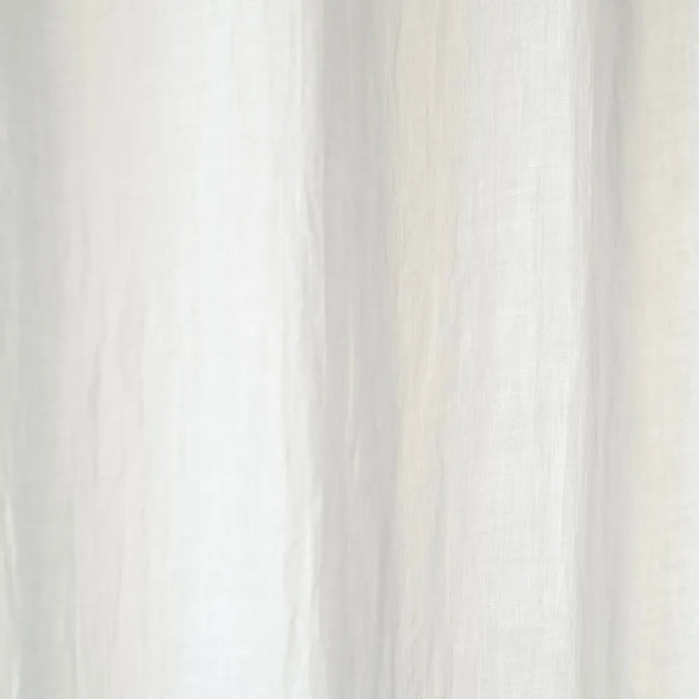 Tenda leggera in lino bianco con passanti Daytime, 250 x 130 cm White - Linen Tales