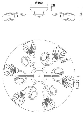 Brilagi - Lampadario a plafone MEGAPOLIS 6xE14/60W/230V cromo lucido