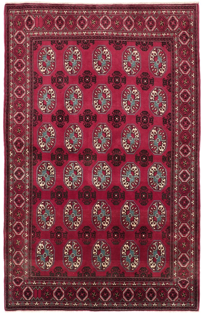 Turkmen Tappeto 140x220 (Iran) Annodato A Mano