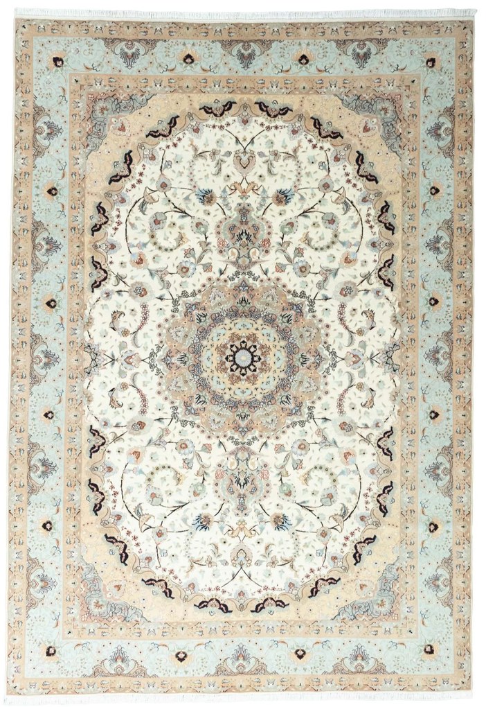 Tabriz Tappeto 200 x 290 Beige (Iran) Annodato A Mano