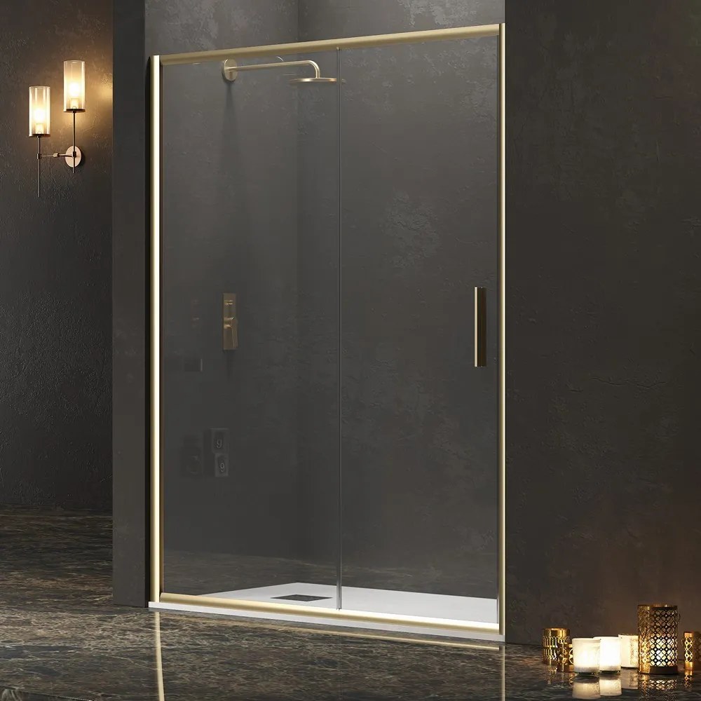 Porta doccia nicchia 100 cm profilo oro opaco | KEF4000 - KAMALU