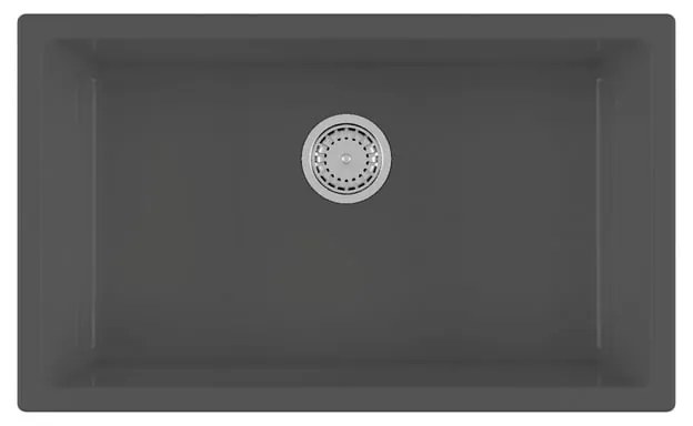 Lavello integrato 1 vasca in ceramica nero GALASSIA Ceramica L 46 x L 76 cm
