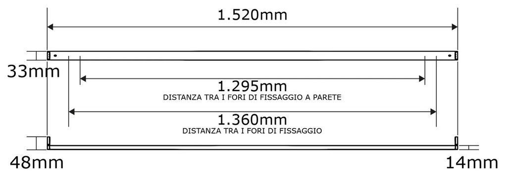 Reglette Portatubo per Tubo LED T8 da 150cm - Alim. Unilaterale