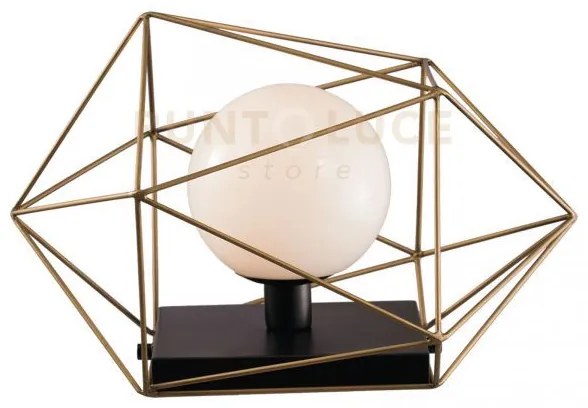 Lampada da tavolo abraxas nero e oro 1 luce attacco e27 40,5x29,5x2...