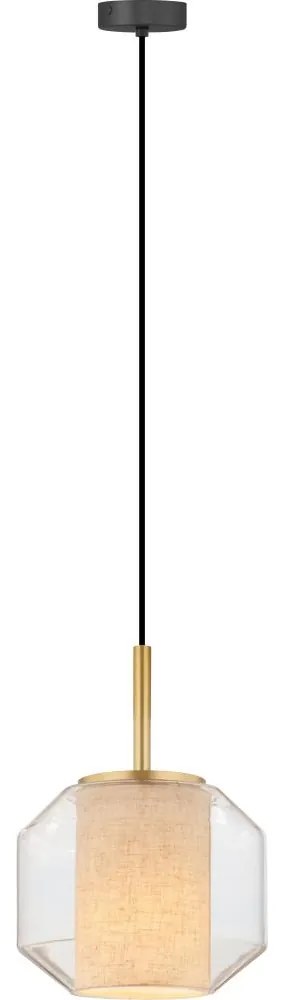 Zuma Line 003064-034742-Lampada a sospensione con cavo SOLIX 1xE27/25W/230V Ø 22 cm oro/nero