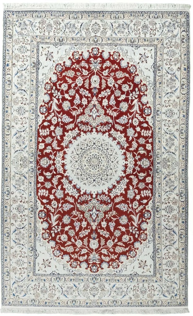 Nain Tappeto persiano 210 x 130 Rosso (Iran) Annodato A Mano