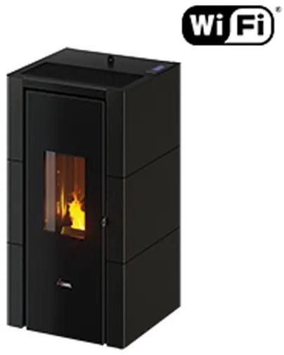 Stufa a pellet ad aria Cadel Cristal 7.0 kW Air con ventilazione e WiFi antracite