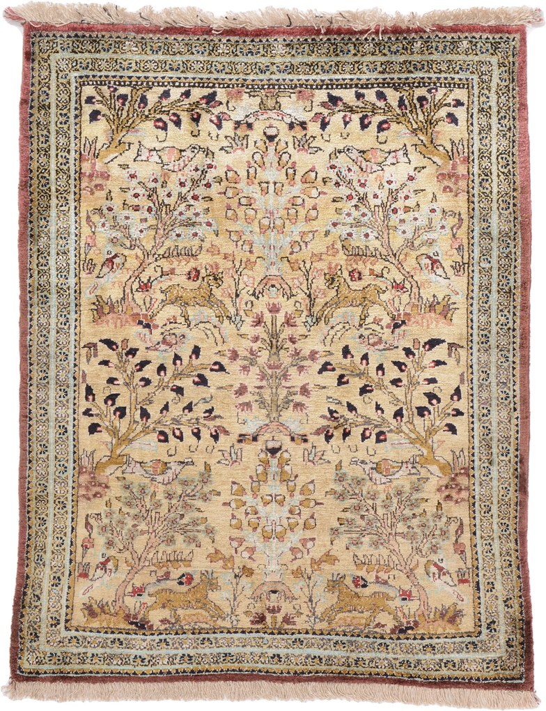 Ghom Tappeto 60 x 80 (Iran) Annodato A Mano