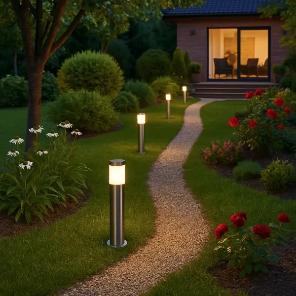 Lampada da esterno BROOKLYN 1xE27/60W/230V 45 cm IP44 cromo opaco