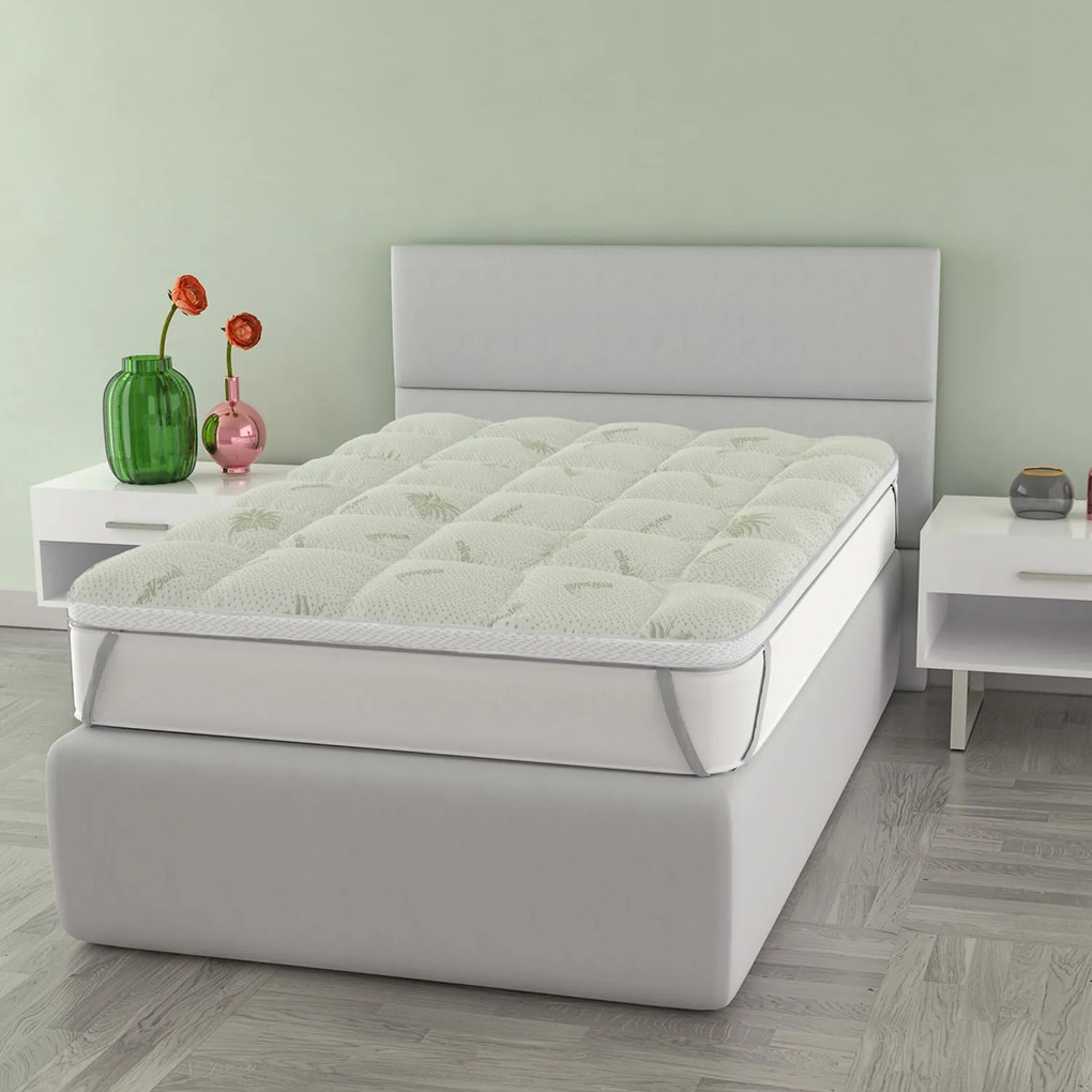 Topper 1 piazza e mezza trattamento Aloe 140x195 cm Wellness Datex