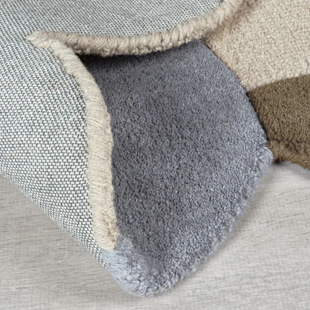 Tappeto greige in lana tessuto a mano 200x290 cm Mia Scallop Frame – Flair Rugs