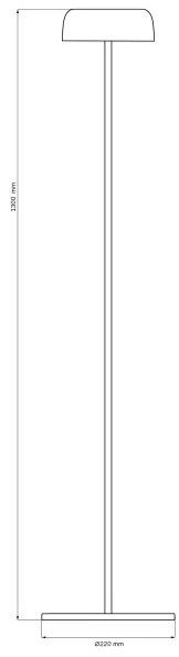 Lampada da terra dimmerabile a LED TRYPOLIS LED/2W/5V USB 1800 mAh IP44 nero