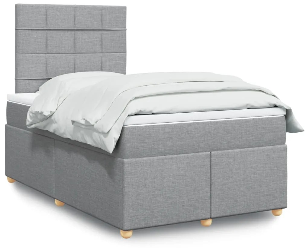 Giroletto A Molle Con Materasso Grigio Chiaro 120x200cm Tessuto /