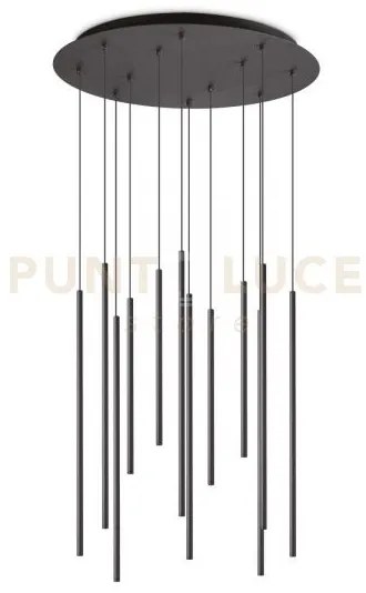 Look drop led smd sospensione 19w on-off 1850 lm 3000 k nera d.50cm