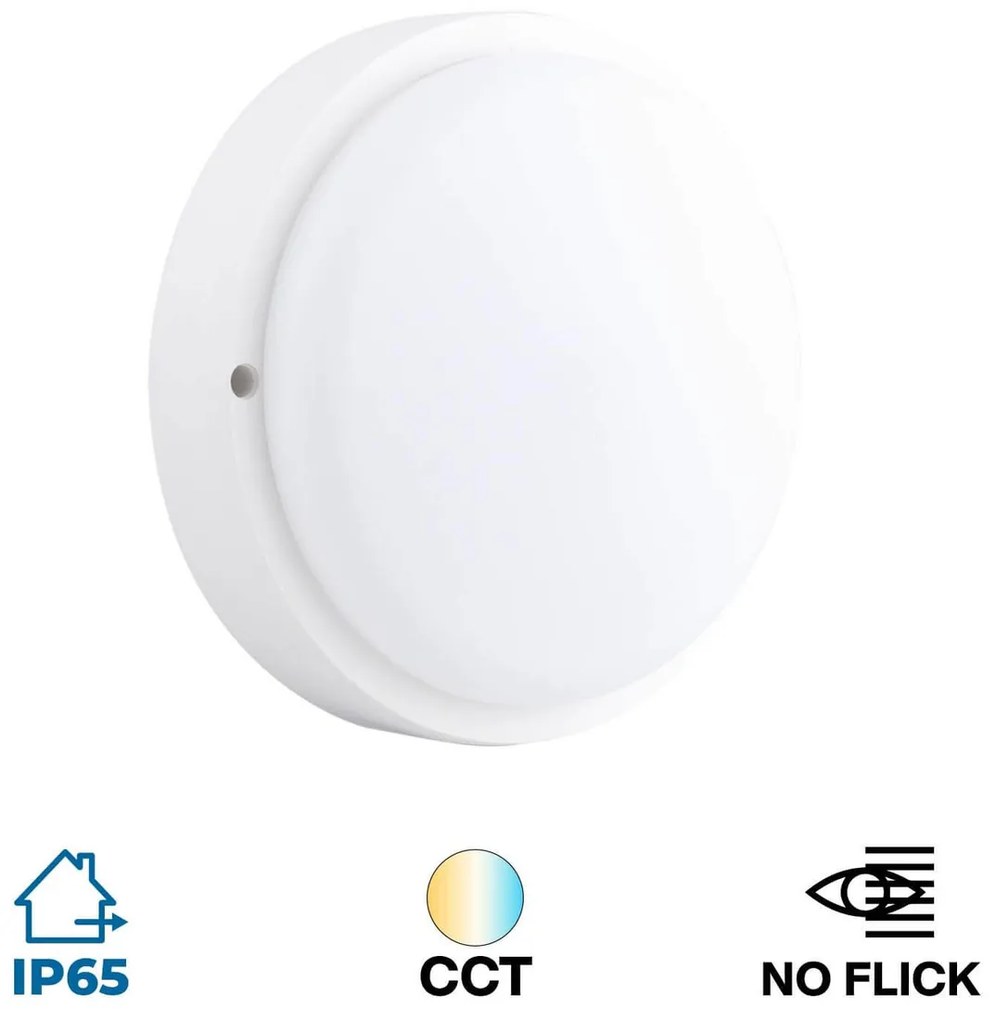 Plafoniera LED da Esterno 15W IP65 Tonda CCT - Bianco Variabile