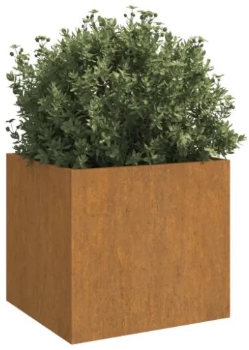 Fioriere 2 pz 42x40x39 cm Acciaio Corten