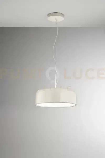 Velia sospensione in metallo bianco panna lucido led 40w + 10w cct...