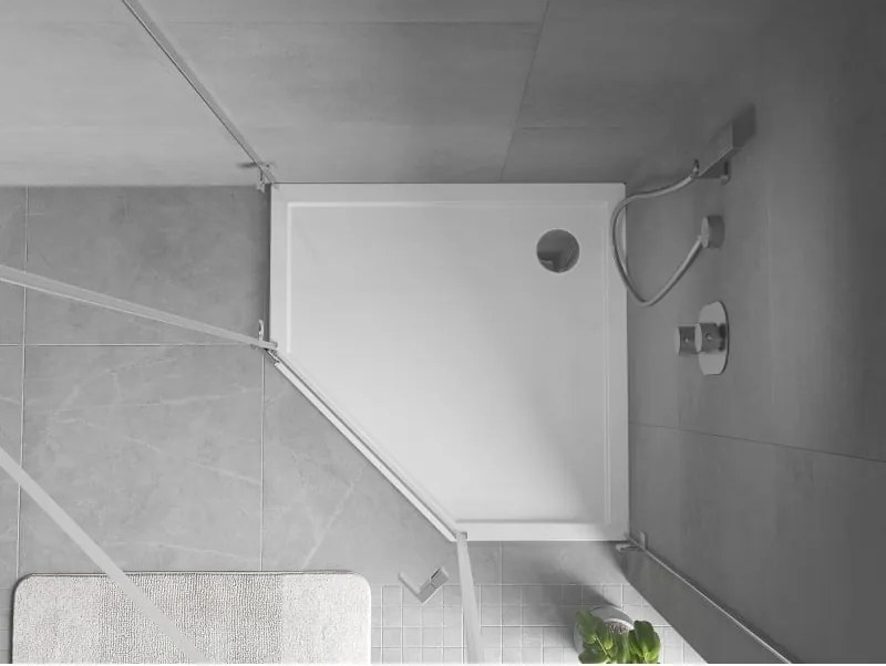 Mexen Flow piatto doccia pentagonale slim 80 x 80 cm, bianco lucido - 46P108080
