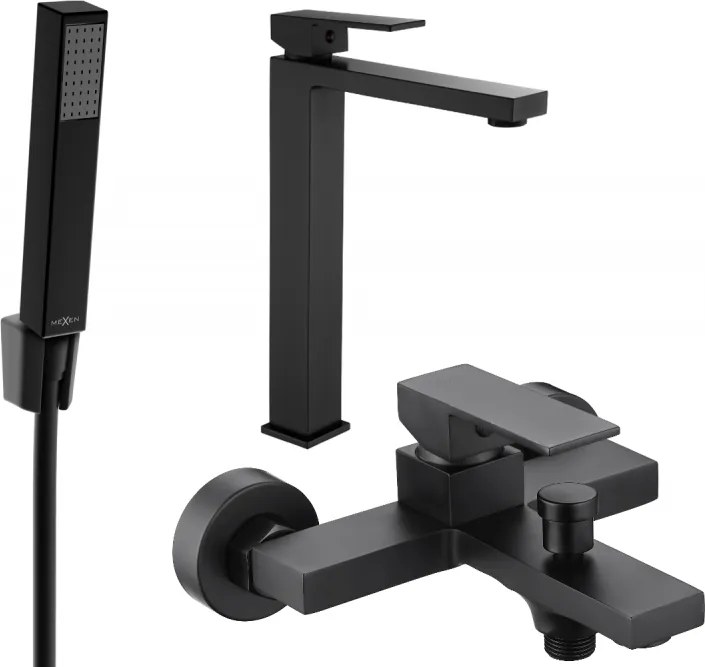 Mexen Uno R77 set da vasca, nero - 71413R77-70