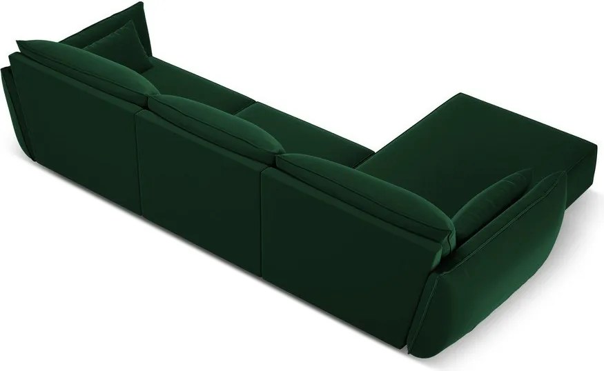 Divano angolare verde scuro (con penisola a sinistra/con chaise lounge) con rivestimento in velluto Vanda – Mazzini Sofas