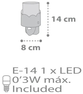 Dalber 61235E - LED Lampada piccola con spina integrata MOON 1xE14/0,5W/230V
