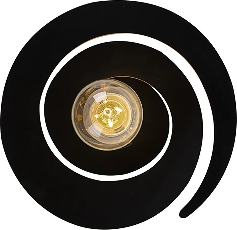 Lampada da soffitto intelligente con paralume a spirale nero incl. Wifi A60 - Scroll