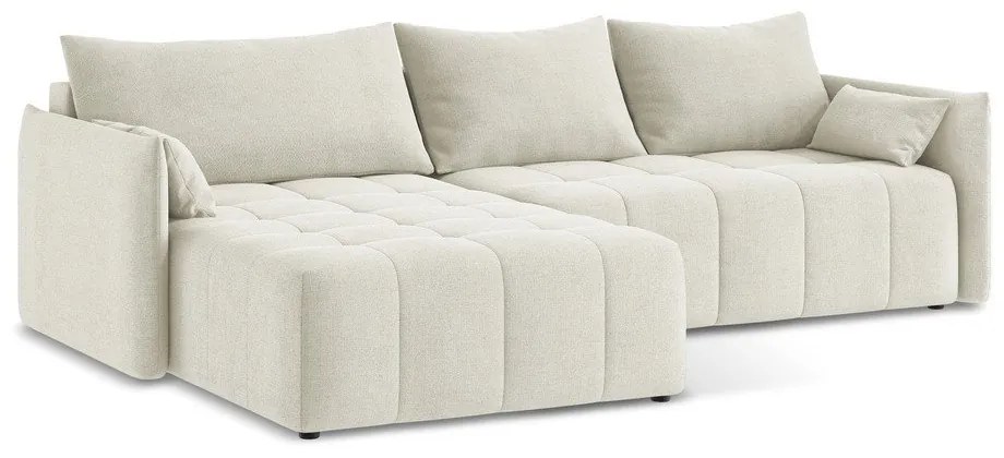 Divano angolare beige allungabile/con contenitore (con penisola a sinistra/con chaise lounge) Moku – Makamii