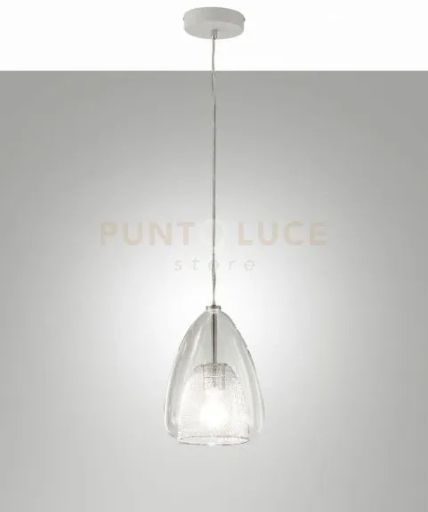 Britton lampadario a sospensione in vetro trasparente d.22cm 1 luc...