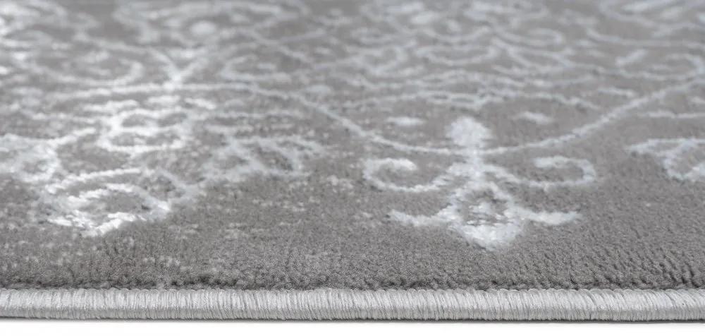 Tappeto moderno di colore grigio con motivo orientale di colore bianco Larghezza: 200 cm | Lunghezza: 300 cm